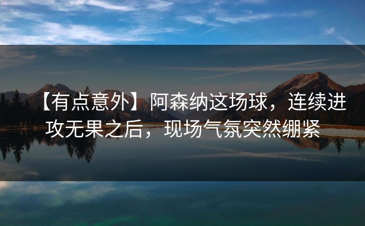 【有点意外】阿森纳这场球，连续进攻无果之后，现场气氛突然绷紧